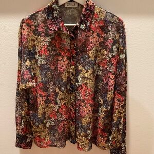 Molly Bracken Floral printed sheer button down